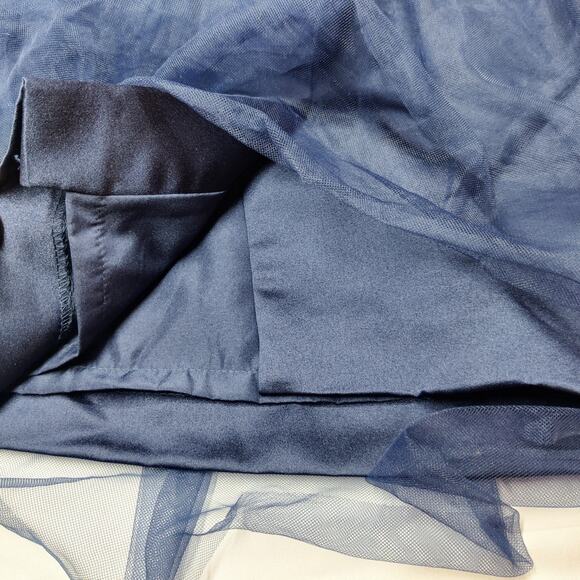 White by Vera Wang Navy Blue Strapless Tulle Mini Dress Bridesmaid Prom Gown 10 - Picture 7 of 12